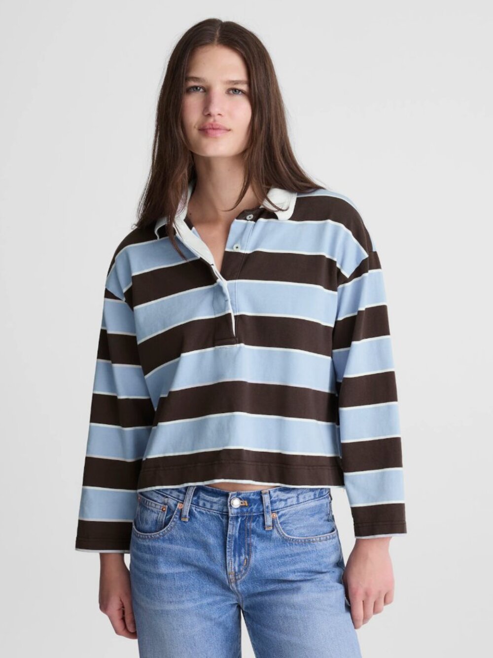 Madewell Rugby Polo Shirt Tranquil Blue Size